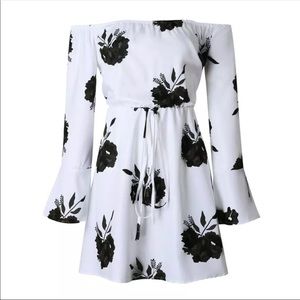 New ! Off the shoulder summer white dress